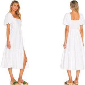 New ASTR The Label Poplin Tiered Midi Dress White M